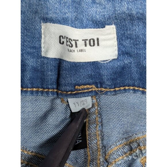 C'est Toi High Rise Jeans Womens Size 11 29 Light Wash Distressed Modern - Picture 2 of 11